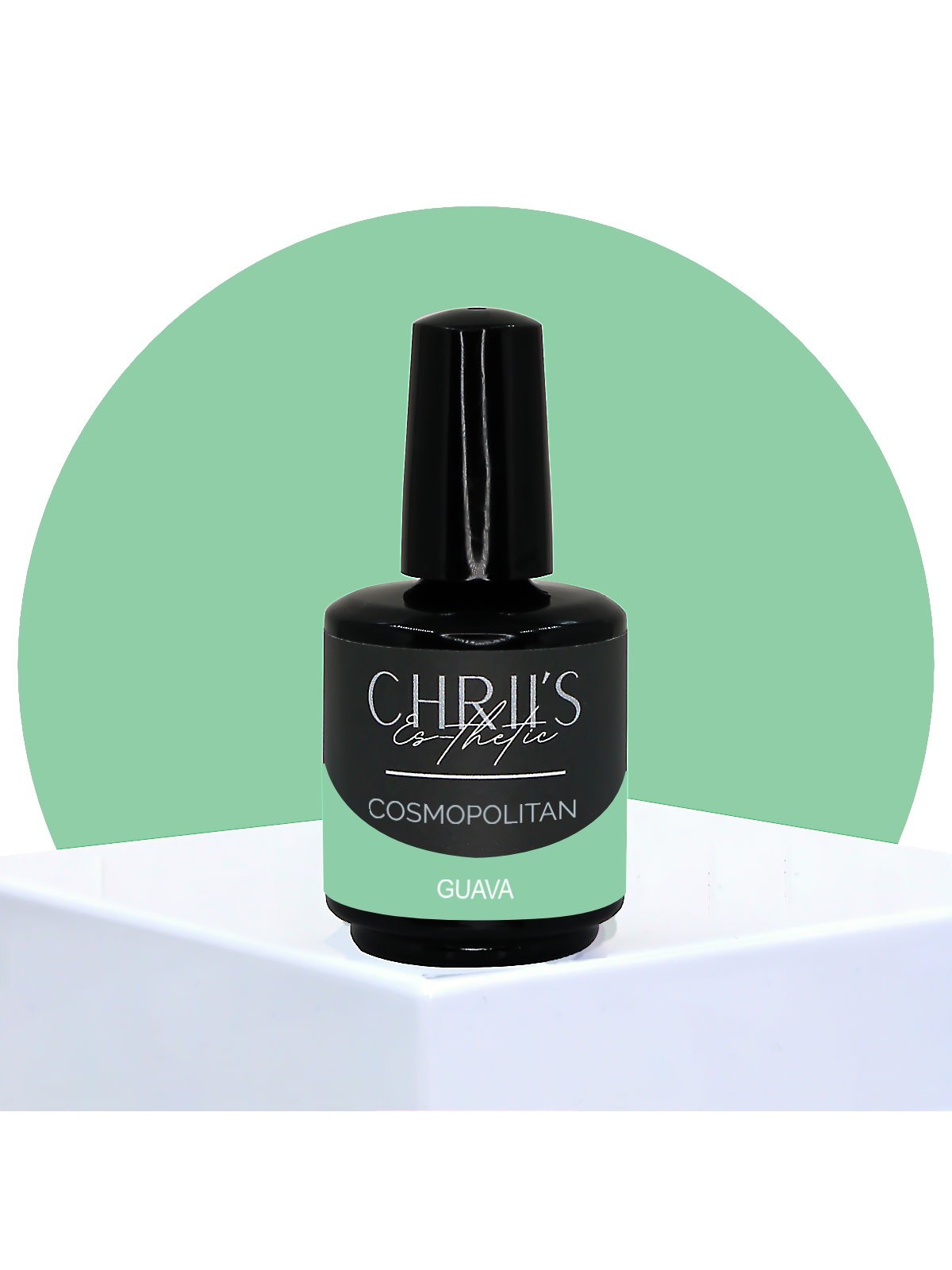 Guava Cosmopolitan – Semi-Permanent UV/LED Opaque Mint Green Nail