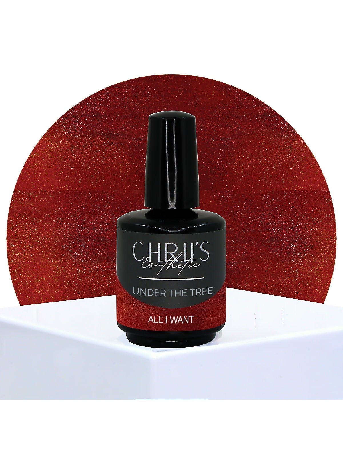 All I Want – Vernis Semi-Permanent UV/LED Rouge Bordeaux Pailleté Gold