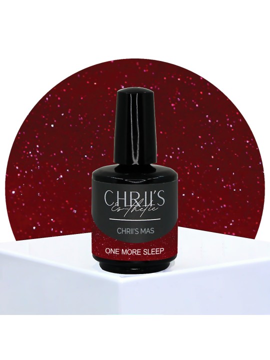 One More Sleep – Vernis Semi-Permanent UV/LED Rouge Pailleté | 15 ml