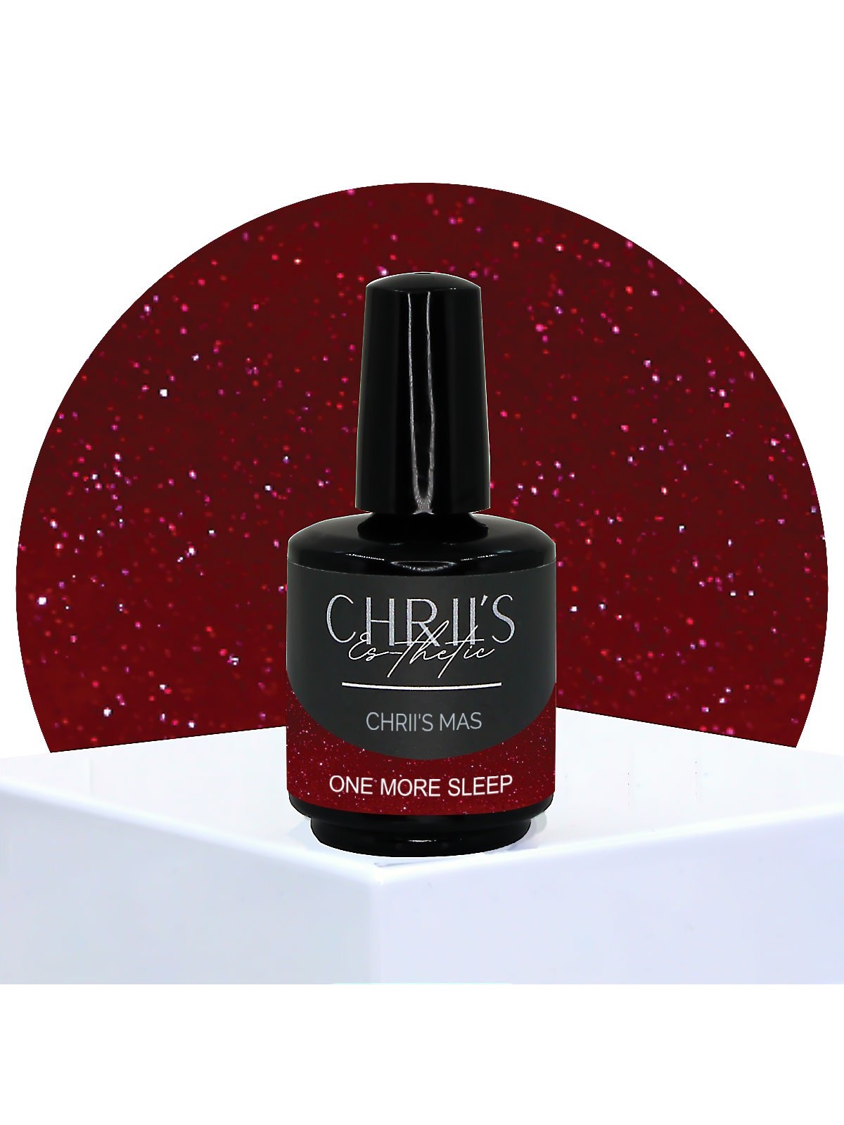 One More Sleep – Vernis Semi-Permanent UV/LED Rouge Pailleté | 15 ml