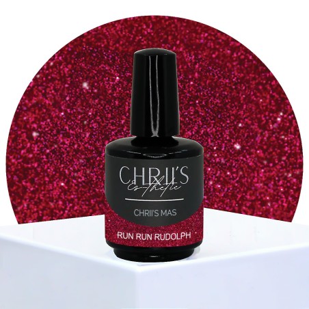 Run Run Rudolph – Vernis Semi-Permanent UV/LED Bordeaux Pailleté