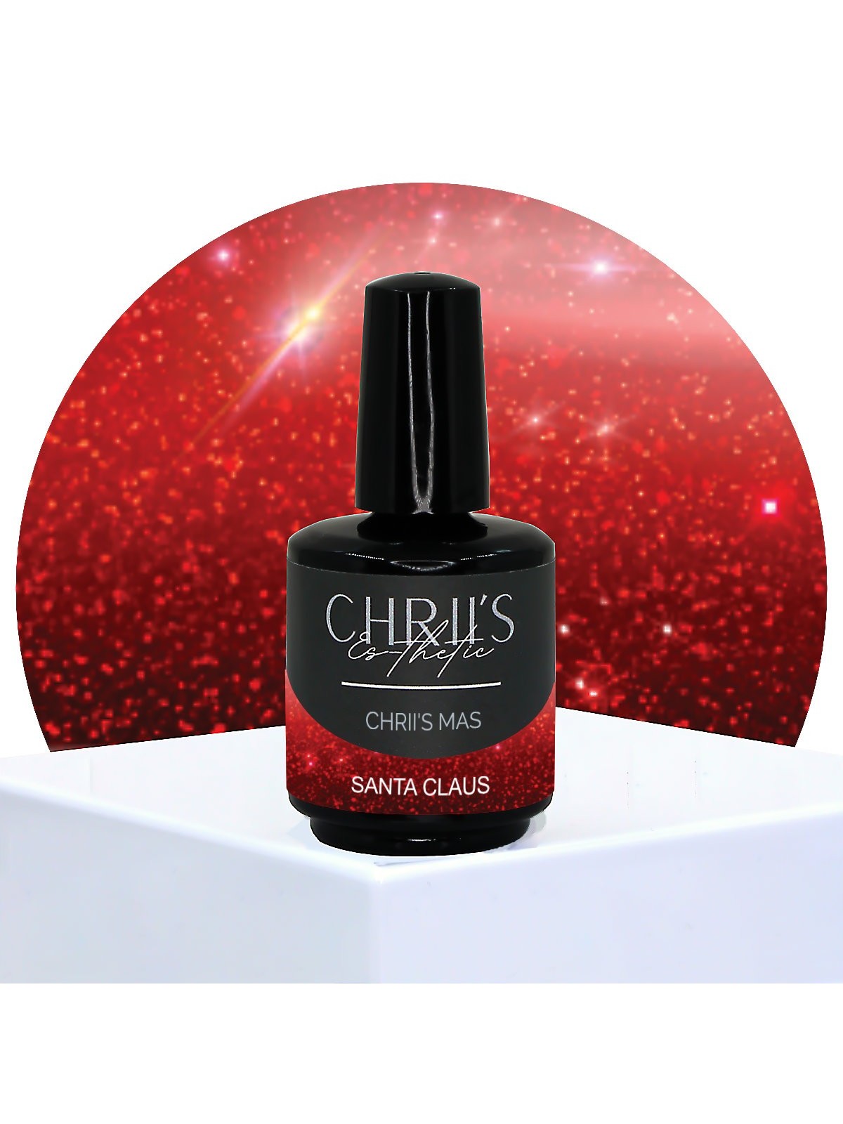 Santa Claus – Semi-Permanent UV/LED Glitter Red Nail Polish | 15 ml