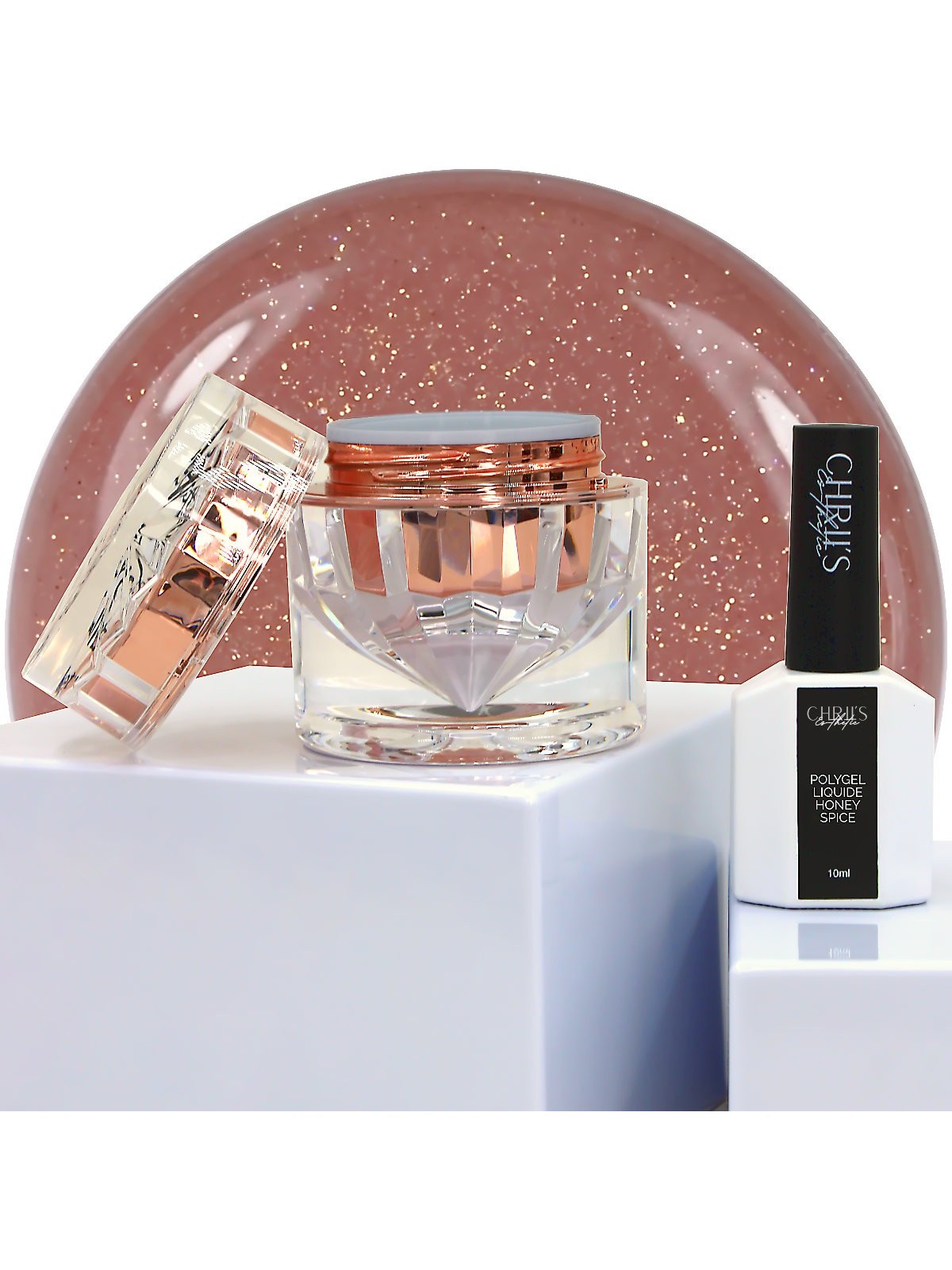 Honey Spice – Goud Glitter Nude Vloeibaar Polygel, vegan | 10/30 ml