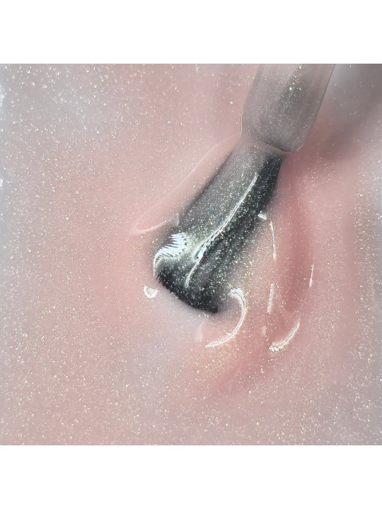 Rubber Base RosyGold - Pink Gold Glitter Base, Vegan | 15 ml