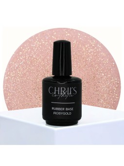 Rubber Base RosyGold - Roze Goud Glitter Base, vegan | 15 ml