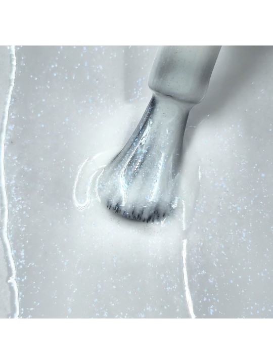 Rubber Base BlueWhite - Milky White Blue Glitter Base, Vegan | 15 ml