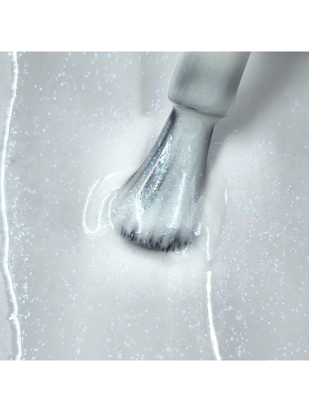 Rubber Base BlueWhite - Milky White Blue Glitter Base, Vegan | 15 ml