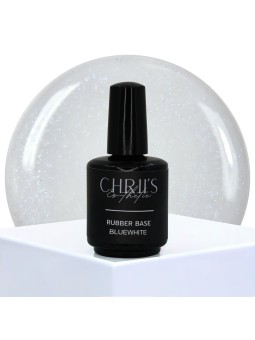 Rubber Base BlueWhite - Base blanc laiteux paillettes bleues | 15 ml