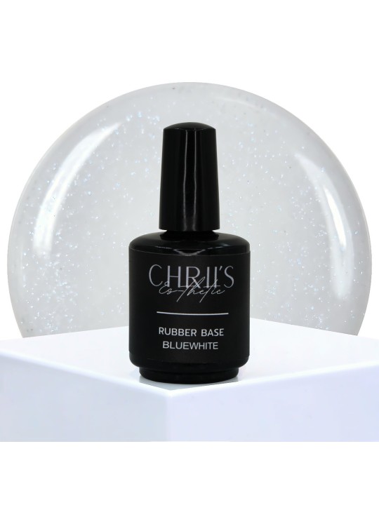 Rubber Base BlueWhite - Melkwitte Blauw Glitter Base, vegan | 15 ml