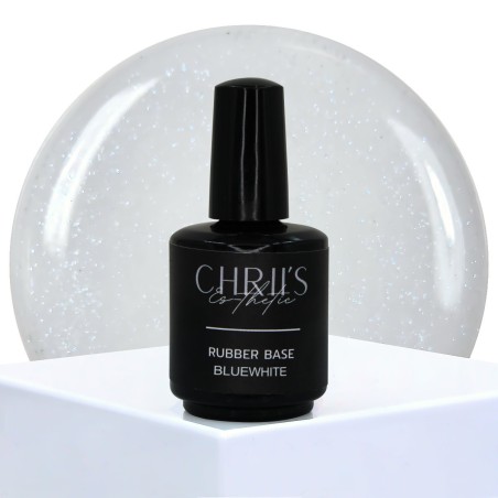 Rubber Base BlueWhite - Melkwitte Blauw Glitter Base, vegan | 15 ml