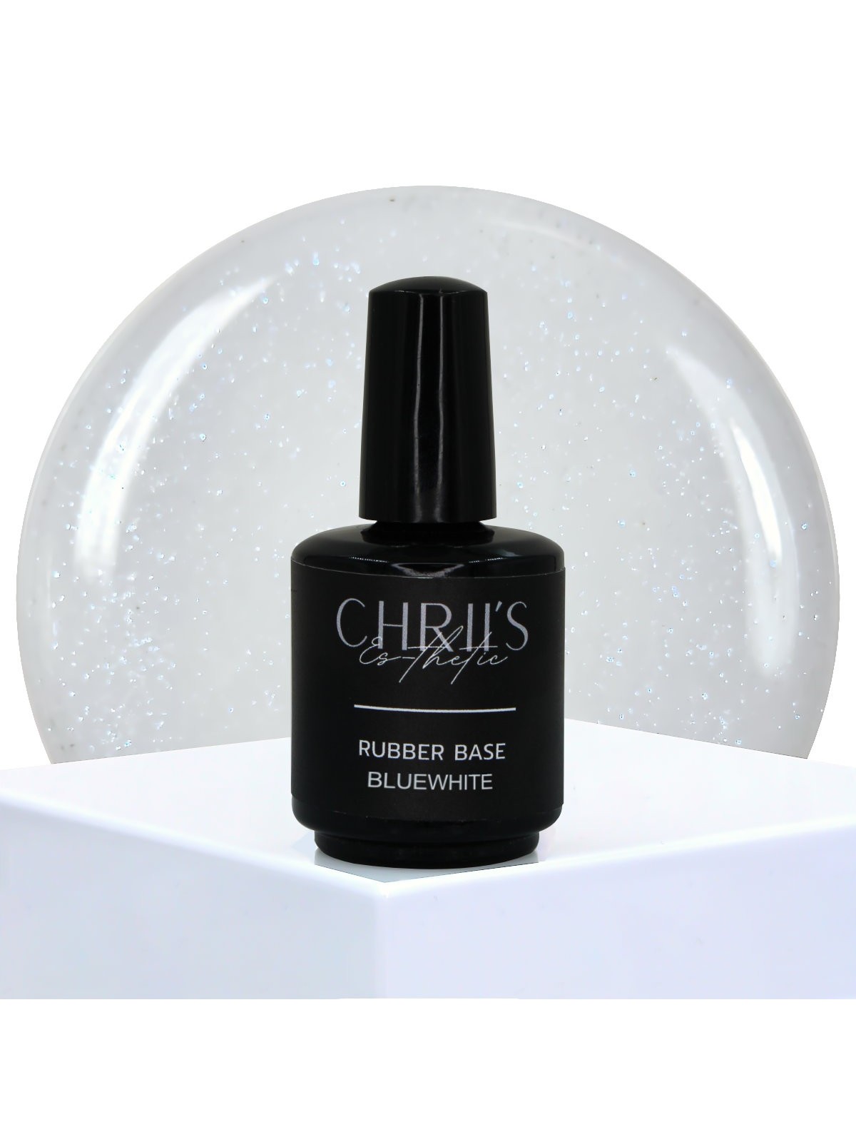 Rubber Base BlueWhite - Base blanc laiteux paillettes bleues | 15 ml