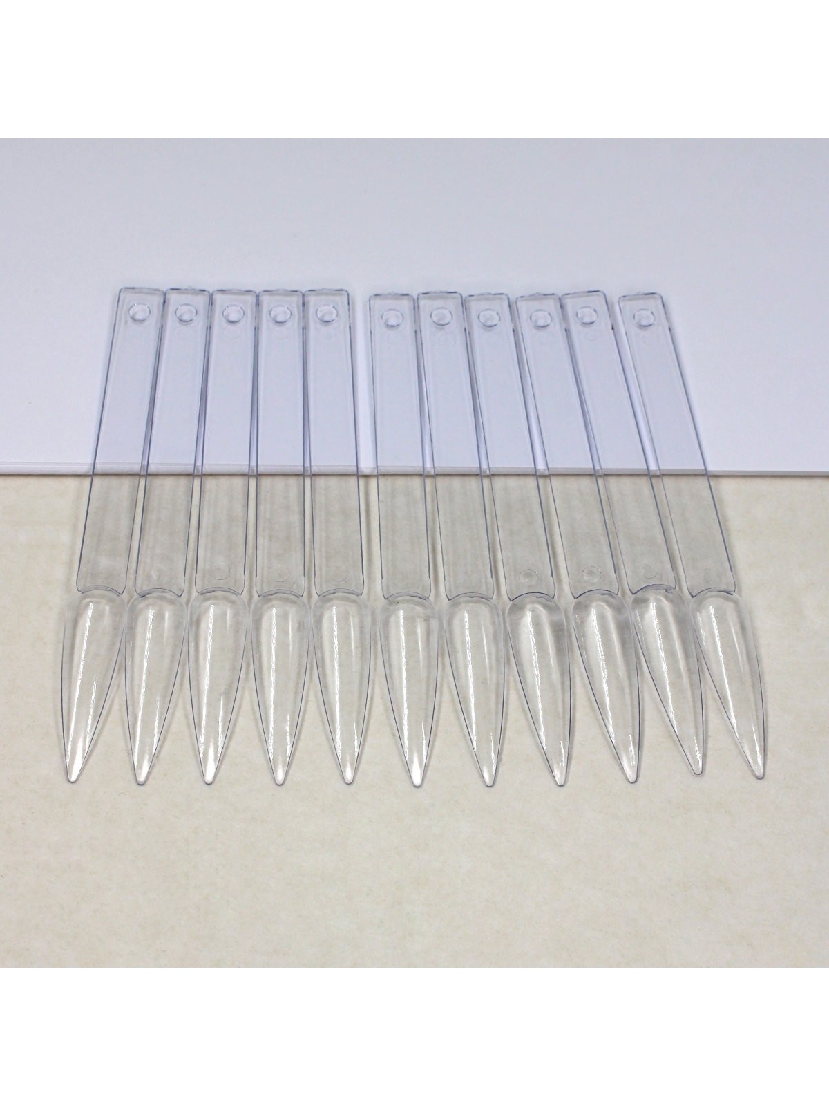 Nuancier Pointu Transparent – Forme Stiletto, Lot de 50