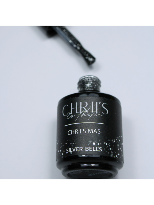 Silver Bells – Semi-permanenter UV/LED Nagellack Glitzerschwarz Silber