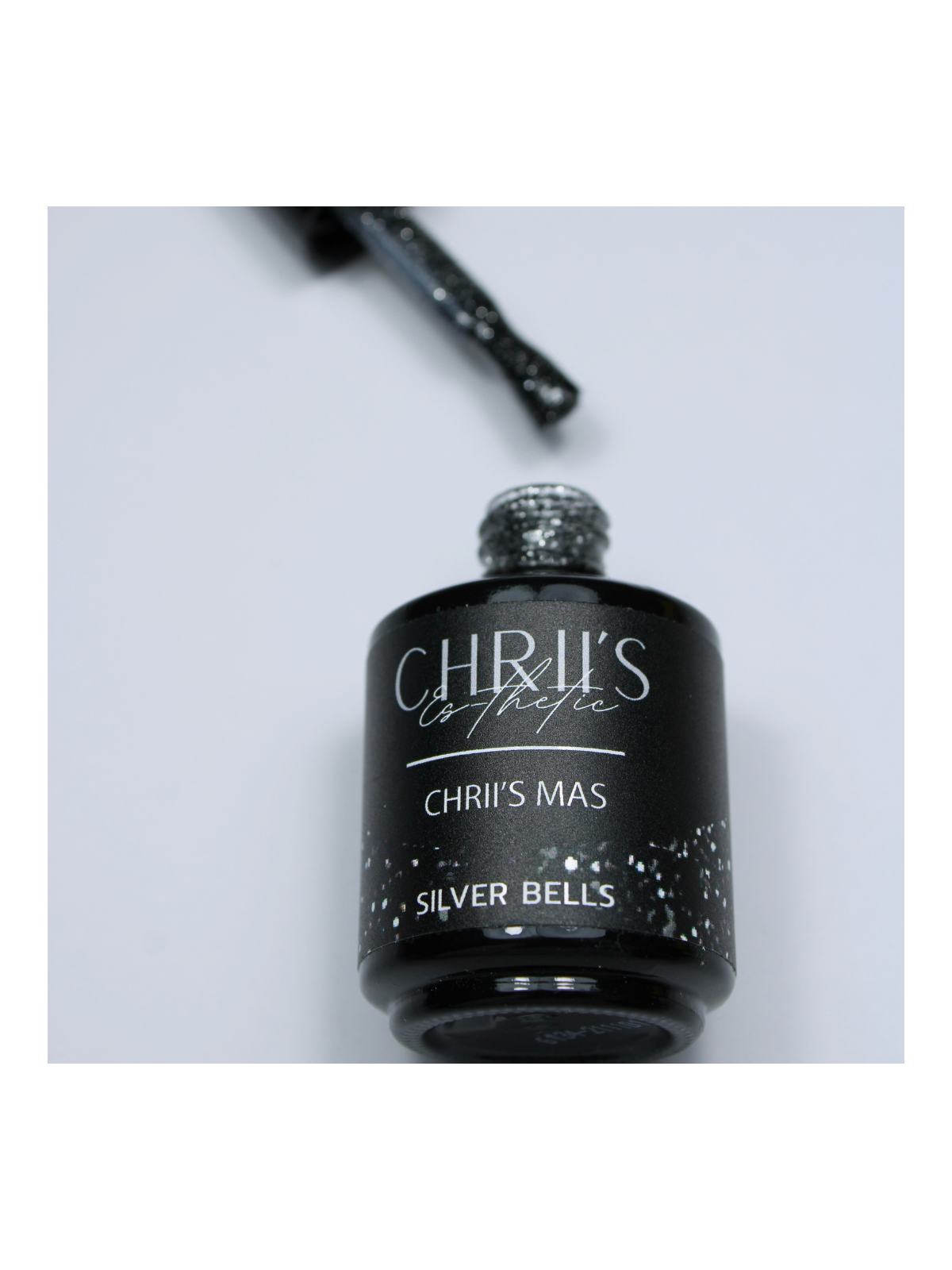 Silver Bells – Semi-permanenter UV/LED Nagellack Glitzerschwarz Silber