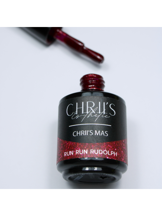 Run Run Rudolph – Vernis Semi-Permanent UV/LED Bordeaux Pailleté