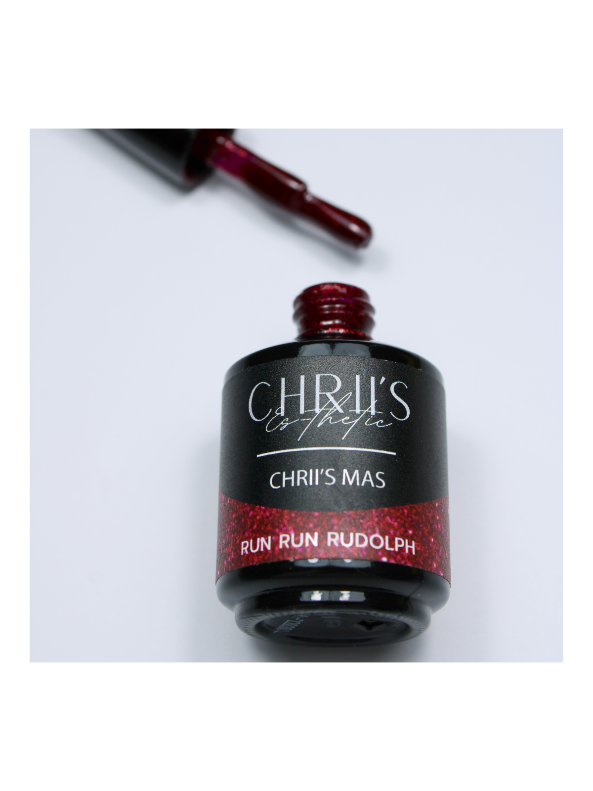Run Run Rudolph – Semi-Permanent UV/LED Glitter Burgundy Nail Polish
