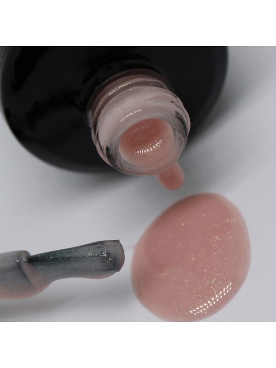 Rubber Base RosyGold - Base rosé paillettes gold, vegan | 15 ml