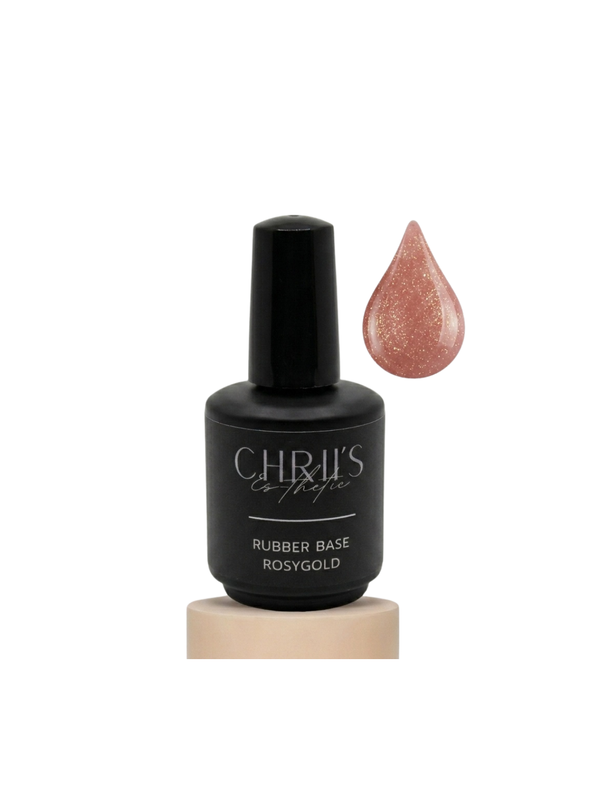 Rubber Base RosyGold - Roze Goud Glitter Base, vegan | 15 ml