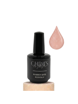 Rubber Base RosySilv - Base rosé paillettes silver | 15 ml