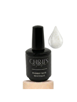 Rubber Base WhiteGlo - Base blanc laiteux paillettes gold | 15 ml