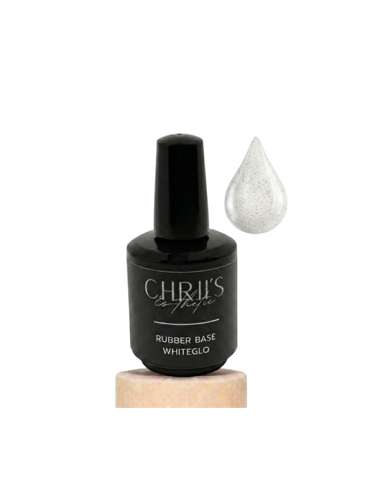 Rubber Base WhiteGlo - Melkwitte Goud Glitter Base, vegan | 15 ml