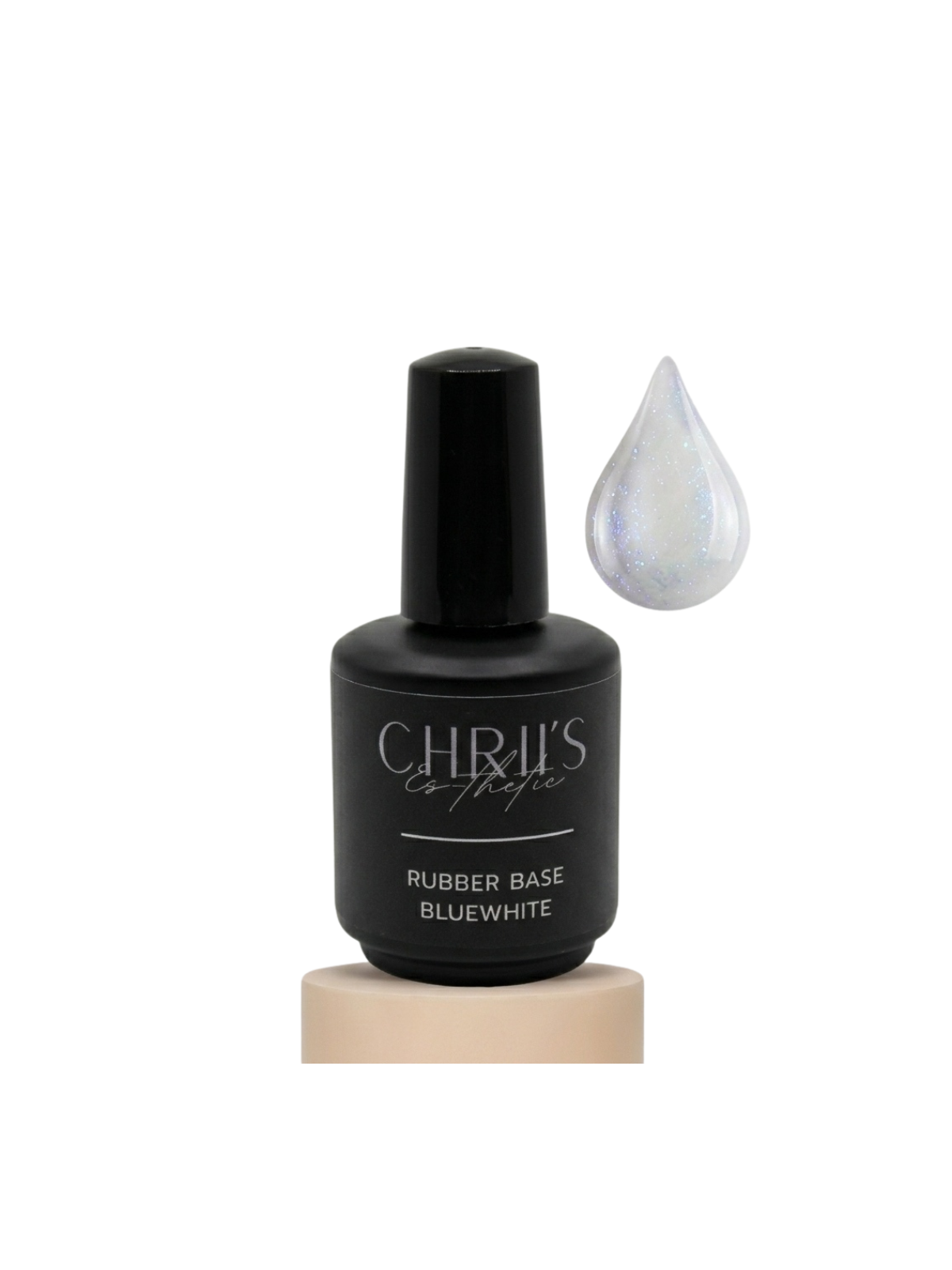Rubber Base BlueWhite - Base blanc laiteux paillettes bleues | 15 ml