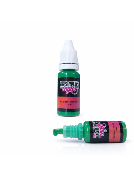 Peinture Airbrush MSMO Vert Moyen - Nail Art Prête à l'Emploi | 10 ml