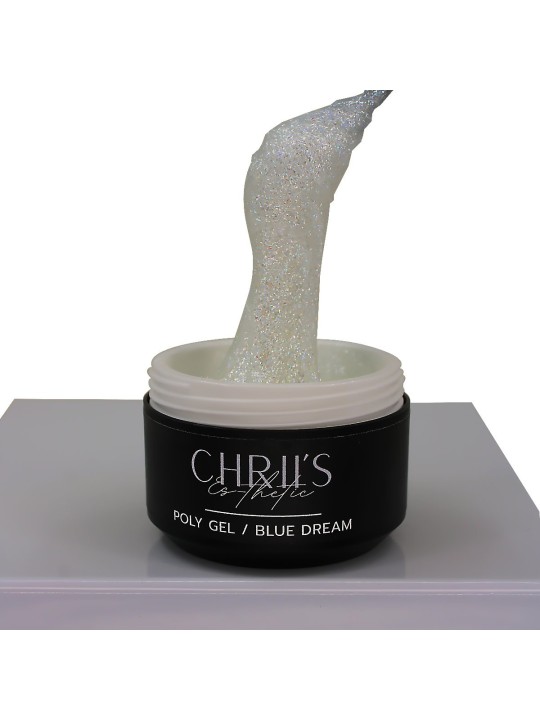 Polygel Blue Dream - Polygel bleu paillettes, vegan | 30/50 ml