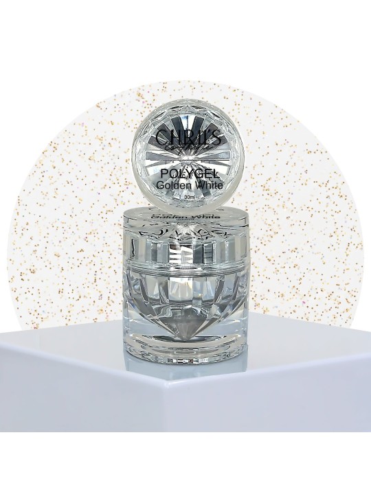 Polygel Golden White - Polygel blanc doré paillettes gold | 30/50 ml
