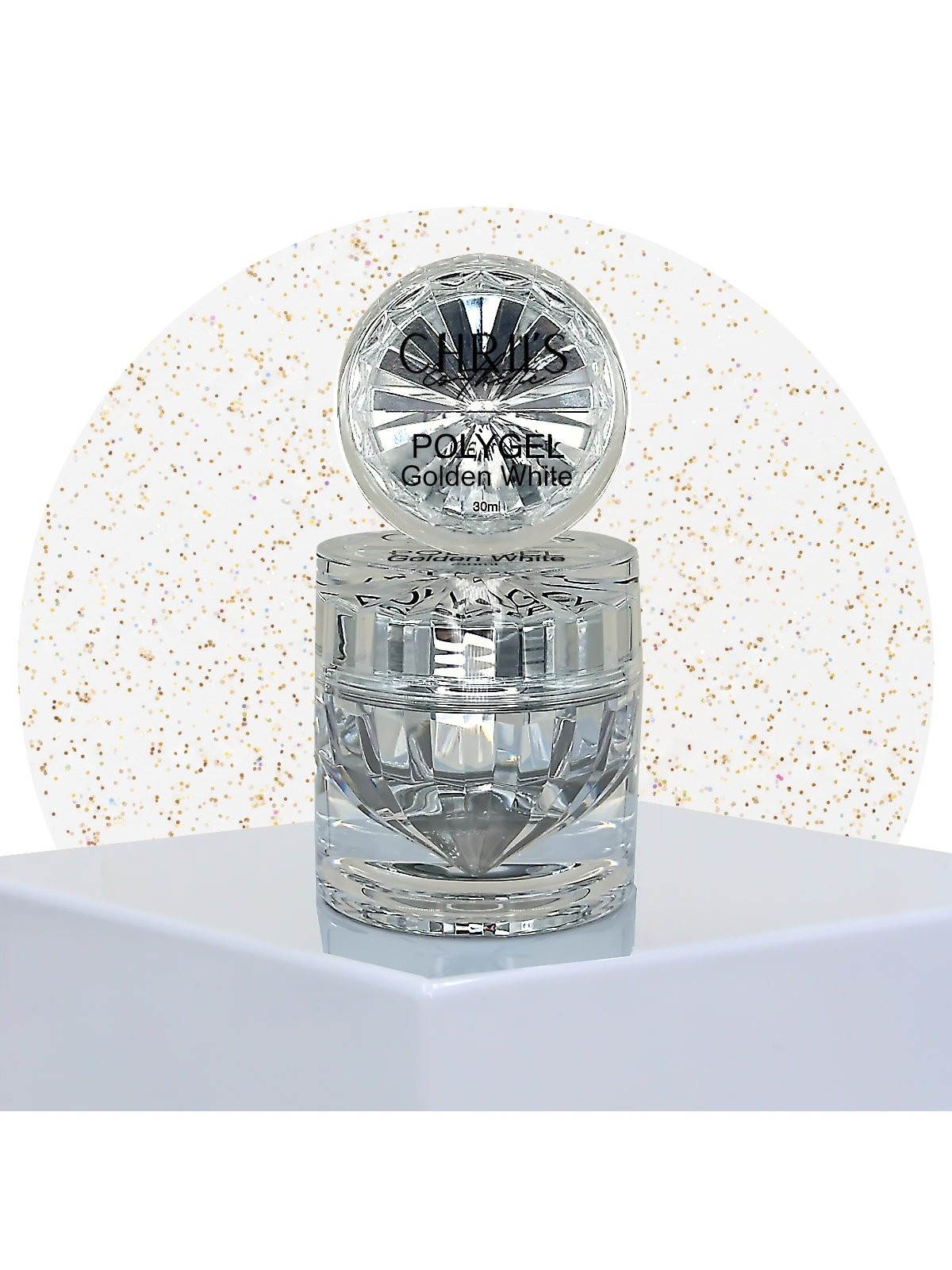 Polygel Golden White - Polygel blanc doré paillettes gold | 30/50 ml