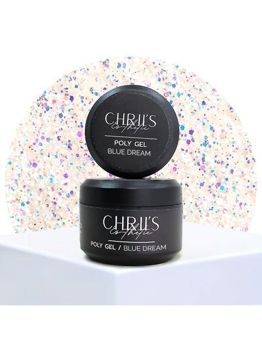 Polygel Blue Dream - Blaues Holografisches Polygel, vegan | 30/50 ml