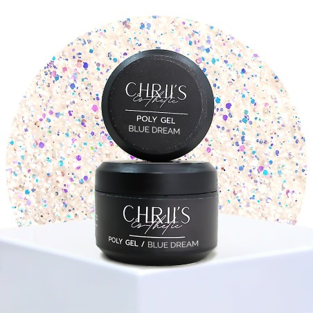 Polygel Blue Dream - Blue Holographic Glitter Polygel, Vegan | 30/50 m