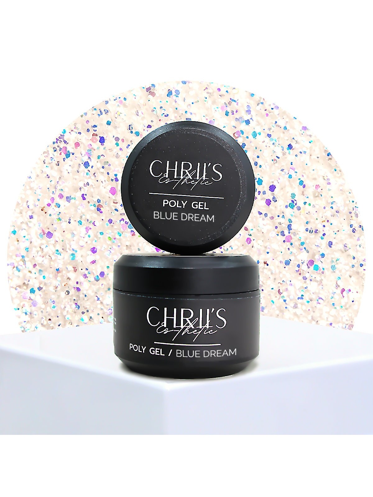 Polygel Blue Dream - Blue Holographic Glitter Polygel, Vegan | 30/50 m