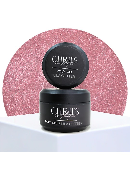 Polygel Lila Glitter - Lila Roze Glitter Polygel, vegan | 50 ml