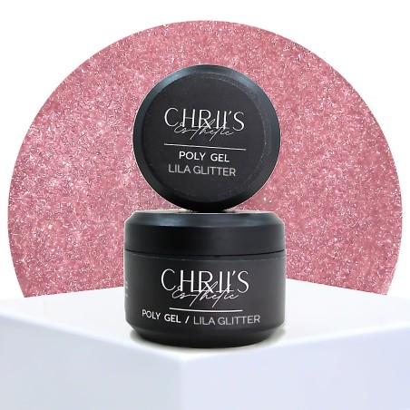 Polygel Lila Glitter - Lila Roze Glitter Polygel, vegan | 50 ml
