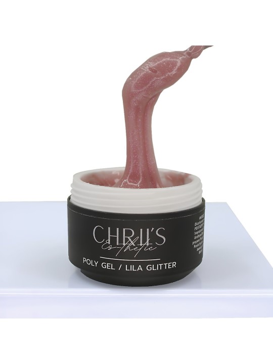 Polygel Lila Glitter - Lila Roze Glitter Polygel, vegan | 50 ml