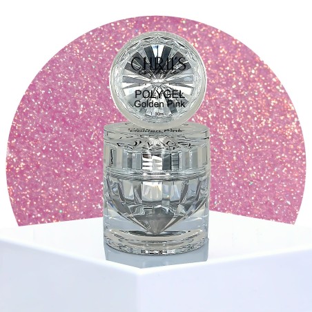 Polygel Golden Pink - Polygel rosé doré paillettes, vegan | 30/50 ml