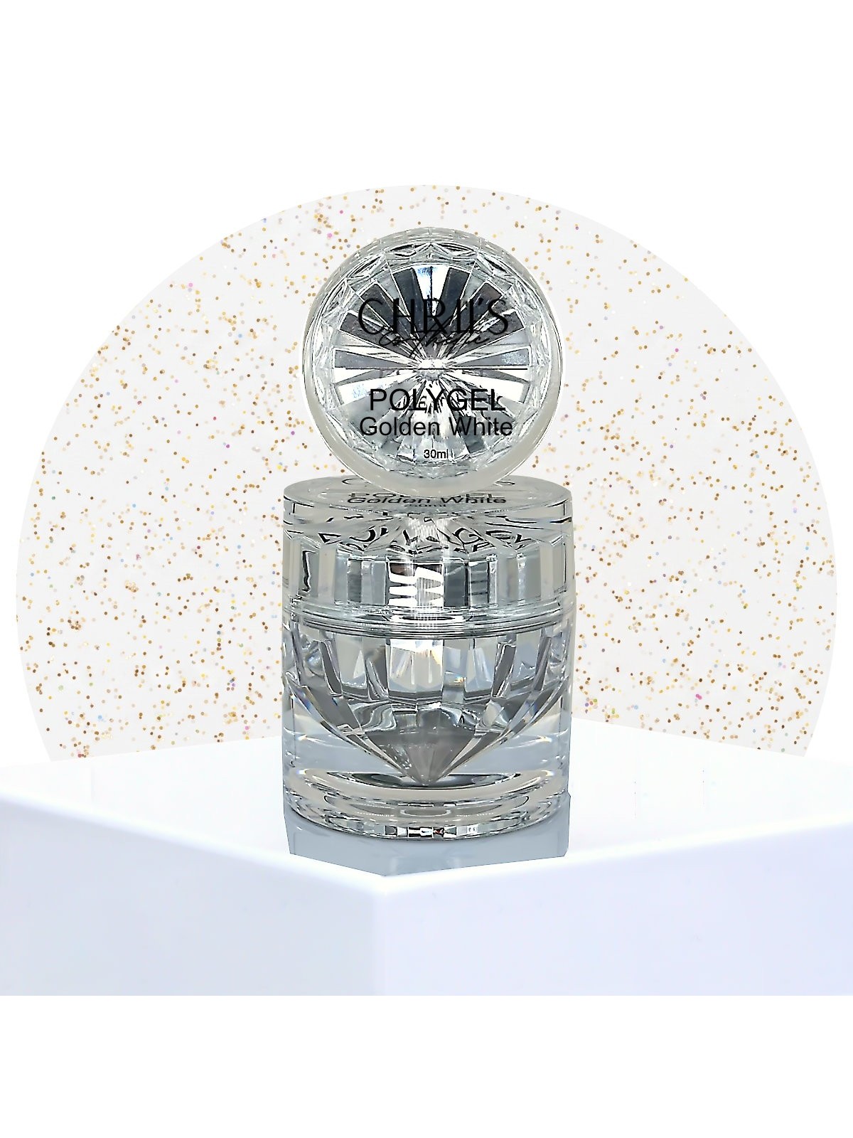 Polygel Golden White - Polygel blanc doré paillettes gold | 30/50 ml