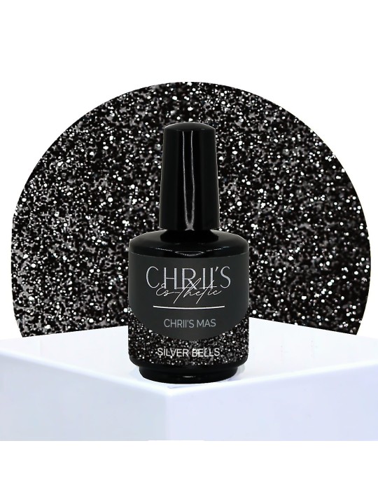 Silver Bells – Semi-permanente UV/LED Nagellak Glitterzwart Zilver