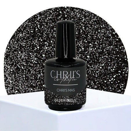 Silver Bells – Semi-permanenter UV/LED Nagellack Glitzerschwarz Silber
