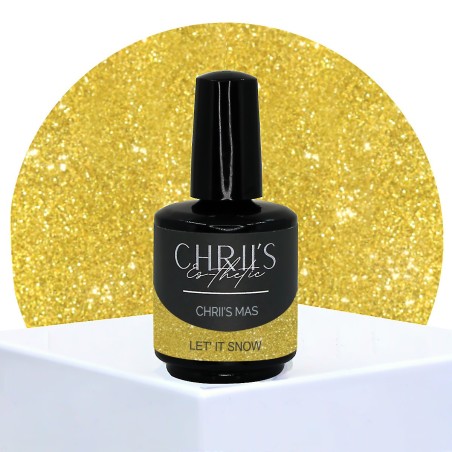 Let'it Snow – Semi-Permanent UV/LED Glitter Gold Nail Polish | 15 ml